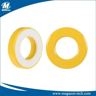 Núcleo toroidal amarelo e branco